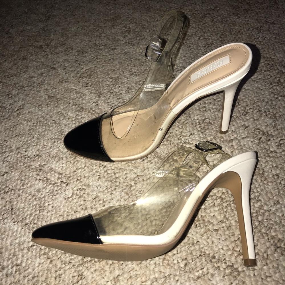 Chanel-Style Partially Clear Heels - Picture 2 of 4